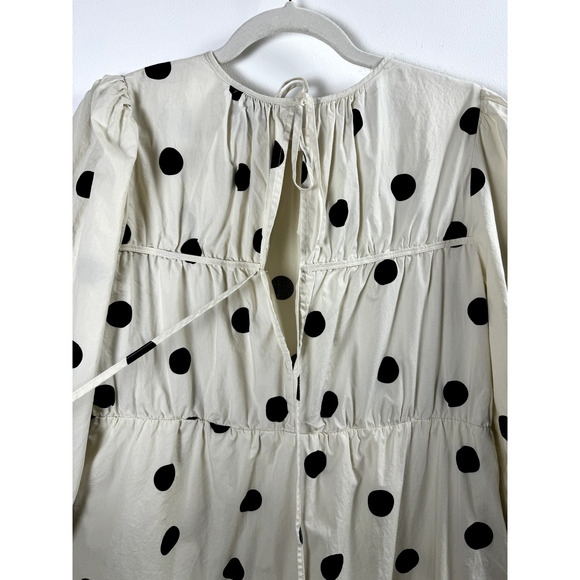 Mod Preppy Coquette Prairiecore Farmcore Cottagecore Polka Dot Maxi Dress XS - Picture 6 of 10